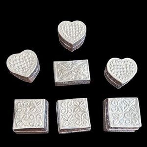 Set of Handcrafted Balinese Offering Boxes - Aluminum Decorative Trinket Boxes